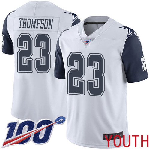 Youth Dallas Cowboys Limited White Darian Thompson #23 100th Season Rush Vapor Untouchable NFL Jersey->youth nfl jersey->Youth Jersey